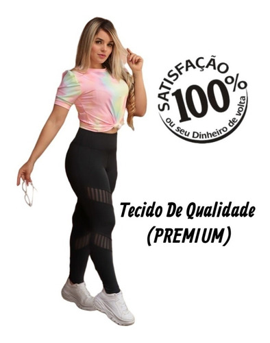 Imagem 2 de 7 de Calça Legging Fitness Suplex Poliamida Linha Premium Ref 804