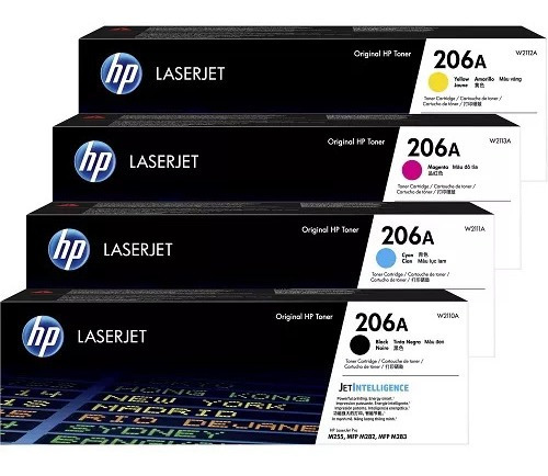 Juego Toner Hp 206a 4 Colore Cmyk Laserje Pro M255dw 1250 Pg