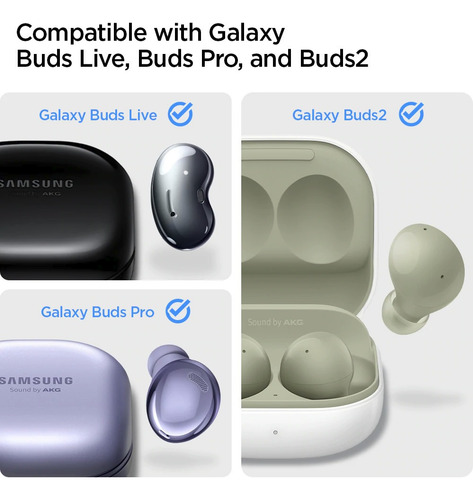 Imagem 3 de 10 de Case Spigen Samsung Galaxy Buds 2 / Pro / Live Silicone Fit