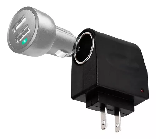 Cargador De Pared Con Conector Encendedor Coche Ac A Dc 12v