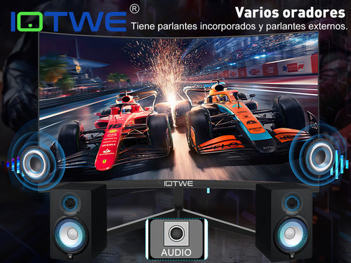 Monitor Gamer Curvo Pc Hdmi 2.0 LED 100 Hz 24 pulgadas FHD 6 W Bocinas Iotwe XSQXK1
