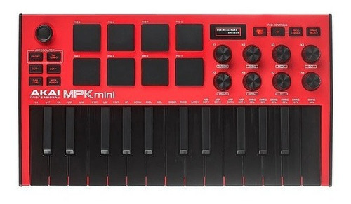 Imagen 2 de 4 de Akai Professional Mpk Mini Mk3 Rojo - Controlador Midi