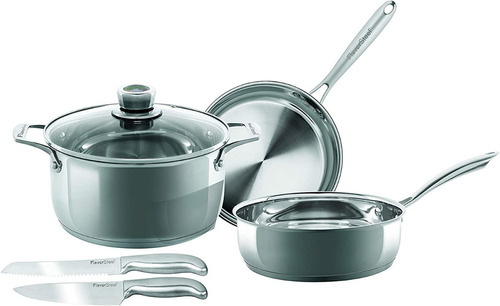 Flavorstone Flavorsteel Batería Cocina Acero Inoxidable 6pz