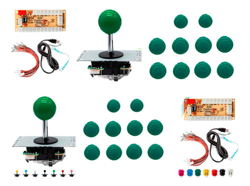 20 Botões 24/30mm + 2 Joystick Tipo Sanwa + Zero Delay C/ Nf