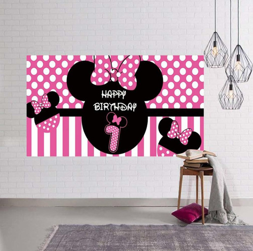 Minnie Mouse 1st Birthday Backdrop, Minnie Mouse 1st Birthda