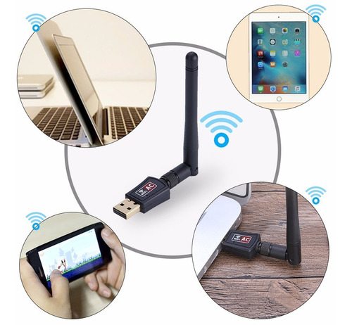 Doble Banda 2.4g/5g Antena Wifi Adaptador Usb Receptor Inal¿