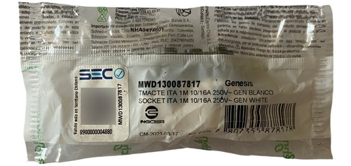 Imagen 4 de 4 de Modulo Tomacorriente Sinthesi S17 Blanco Caja 40 Unid Oferta