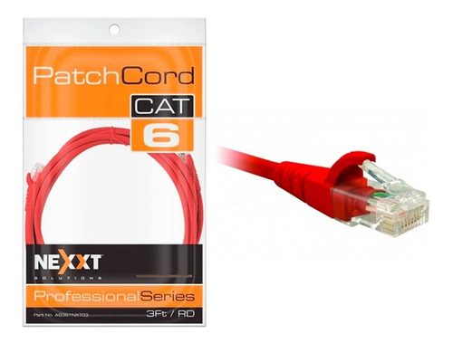  Cable Patch Cord Utp Cat6 Rojo 0.9m Nexxt- Ab361nxt03