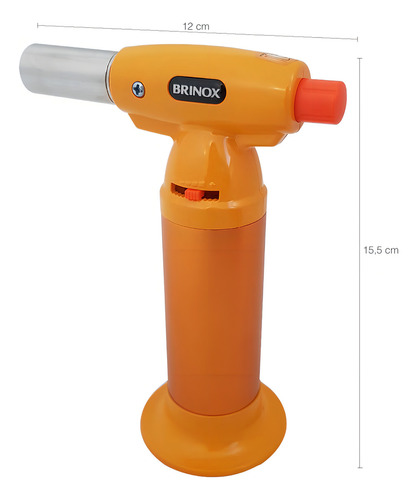 Maçarico Recarregavel Multiuso Brinox Glace Inox 15cm