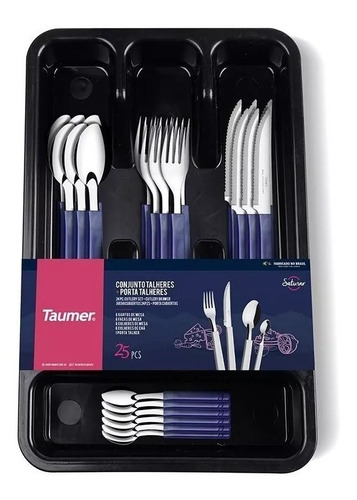 Set X 25 Cubiertos Organizador Taumer Saturno Acero Inox M