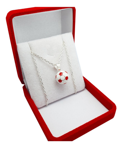 Conjunto Plata 925 Cadena Forcet Dije Pelota Futbol River 