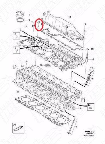 Parafuso Cabeçote Volvo Xc60 3.0 T6 2013-2016 Original