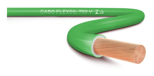 Cabo Fio Elétrico Flexivel 6mm Verde - 12 Metros