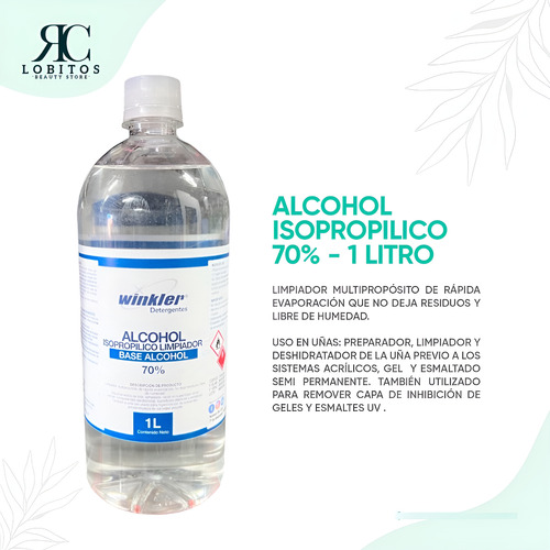 Alcohol Isopropílico Limpiador 70% 1 Litro Con Registo Isp