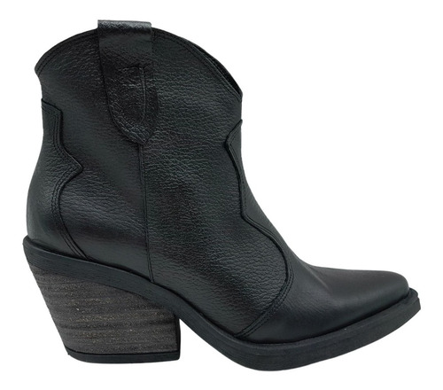 Botita Cuero Corta Base Chata Calzado  Zapato Mujer Bota 138