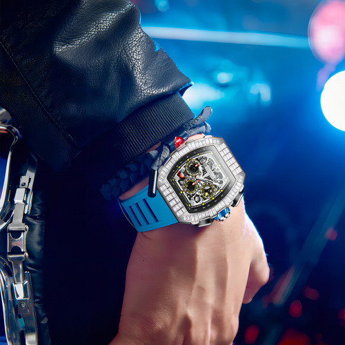 Relojes Mecánicos Automáticos Onola Diamond Color De La Correa Azul