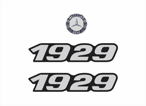 Kit Adesivos Resinados + Logo Para Mercedes Benz 1929 18064 Cor Prata