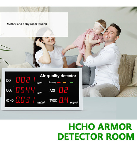 Monitor De Qualidade Do Ar Portátil Co Co2 Hcho Aqi Tvoc W17