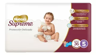 Pañales Huggies Supreme Etapa 5 Unisex 36pzs