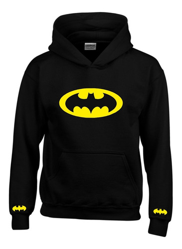 Buzo Batman Escudo Saco Con Capota Hoodies Adulto Niño Black