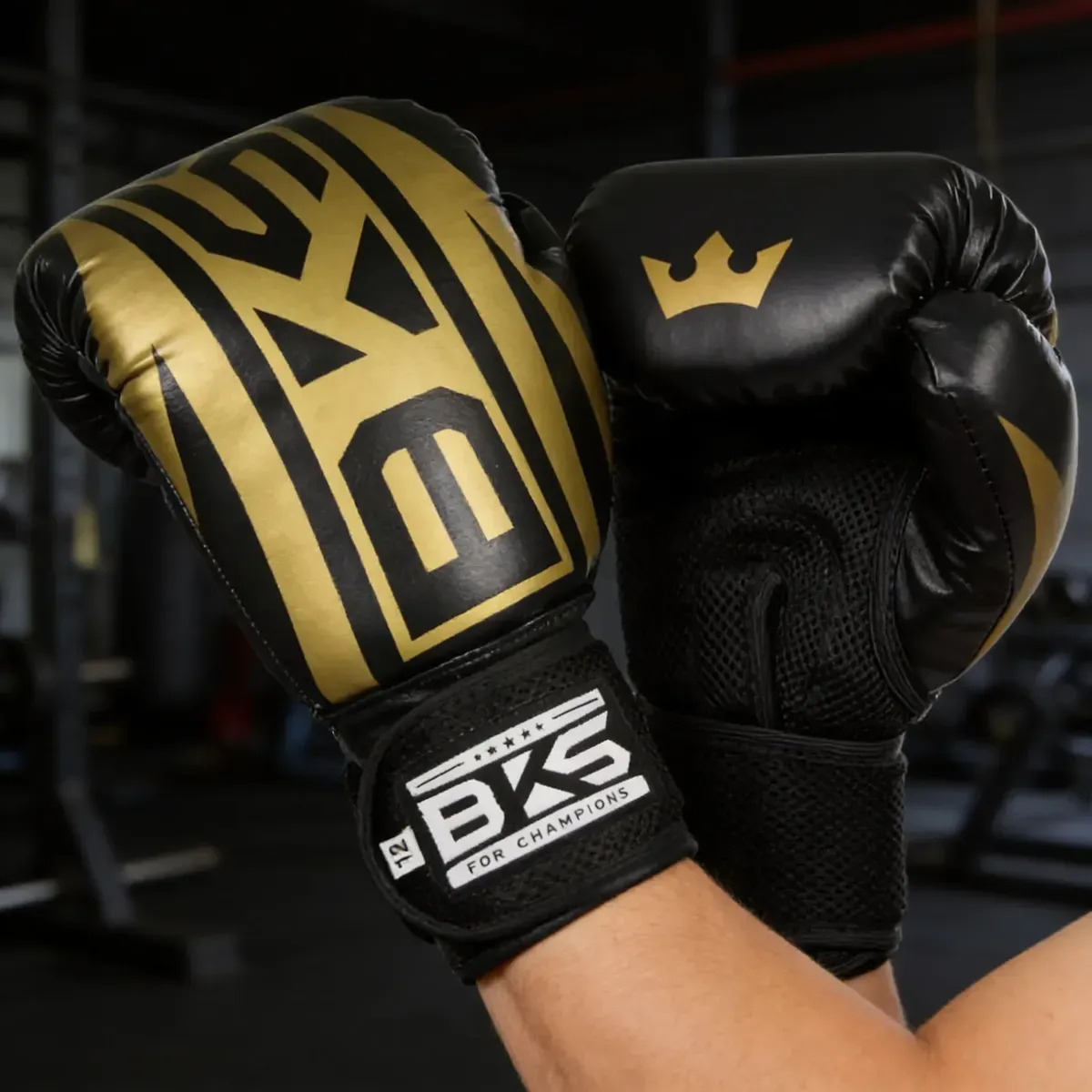 Luva De Boxe Kox Profissional Kickboxing Muay Thai Treino Cor Dourado Tamanho 12oz