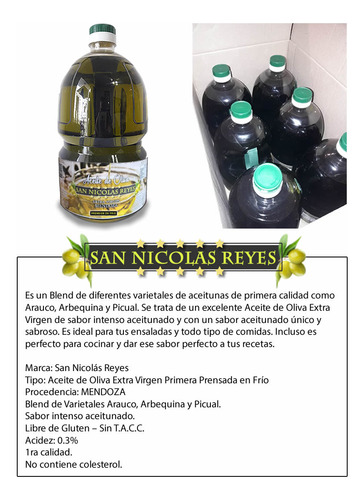 Aceite De Oliva Extra Virgen 2l De Mendoza