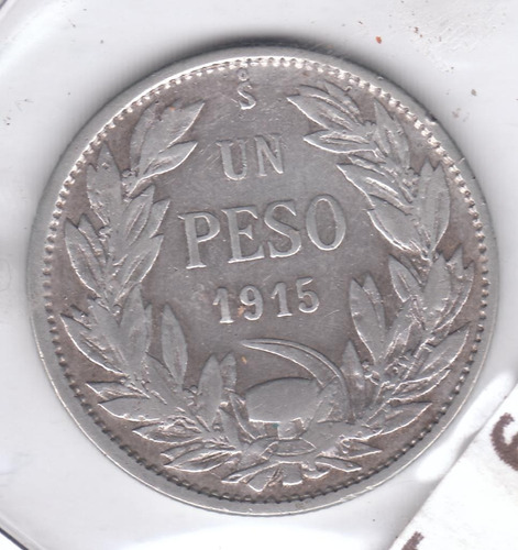 00a Moneda Un Peso 1915 República De Chile