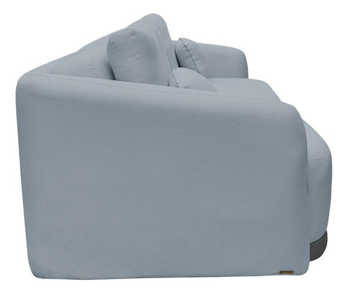 Sofá Retrátil E Reclinável 216cm Polônia Veludo Cinza