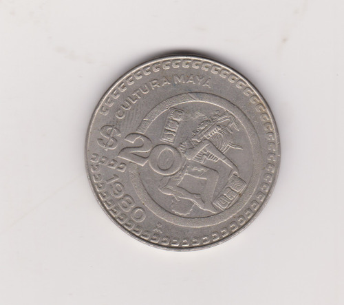 Moneda Mexico 20 Pesos Año 1980 Muy Bueno +
