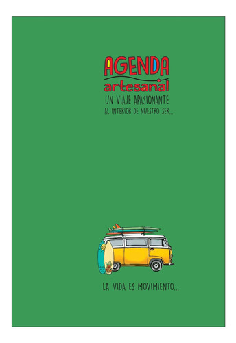 Imagen 1 de 2 de Agenda Artesanal Perpetua - La Vida Es Movimiento - Verde