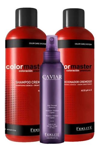 Sh + Acon Colormaster Neutro Y Acido + Protec Termico Caviar