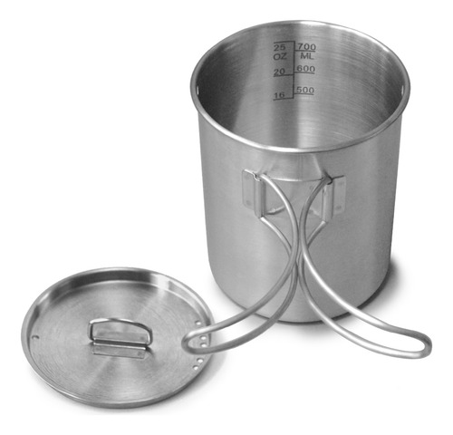 Taza De Agua Portátil De Acero Inoxidable Para Acampar Con