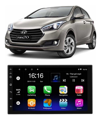 Radio Multimedia Android 7 Hyundai Hb20 Wifi Gps + Cámara