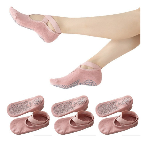 Calcetines Para Mujer, Ballet, Pilates, Con Agarre En Barra,