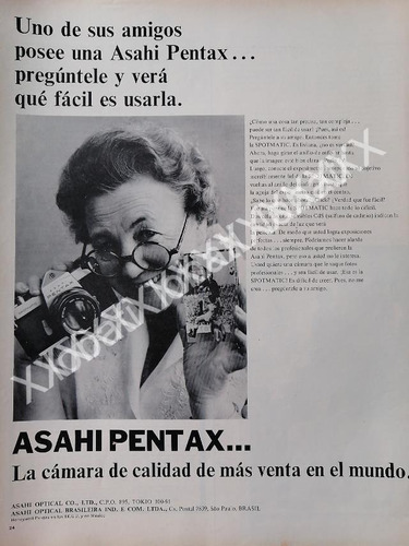 Cartel Retro Camaras Asahi Pentax Spotmatic 1969 /555