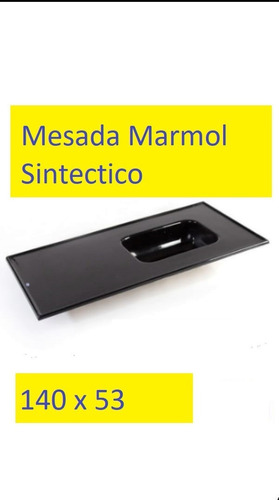 Mesada Marmol Sintetico Con Bacha Integral 140 X 53