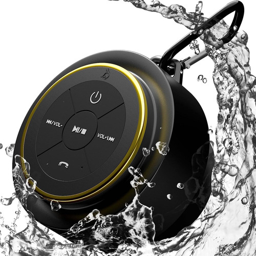 Ifox If012 Altavoz Bluetooth Para Ducha, Resistencia Al Agua Color Black/gold 110v