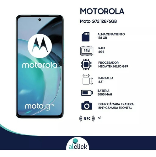 Celular Motorola Moto G72 128/6gb Blanco Auricular De Regalo