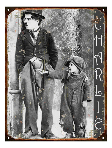 Cartel Chapa Vintage Publicidad Antigua Charles Chaplin L007