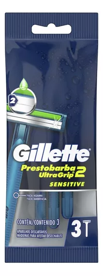 Máquina para afeitar Gillette Prestobarba UltraGrip2 Sensitive descartable 3 u