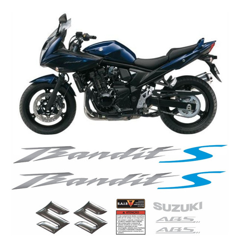 Kit Faixa Emblema Adesivo Suzuki Bandit 650s 2011 Azul S1101