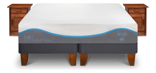 Cama Europea Alaska King + Veladores Milán