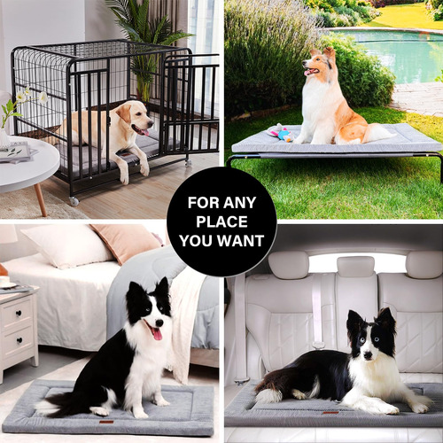 Cama Para Perro Antideslizante Alfombrilla Espuma Lavable 1-ondulado-gris Diseño