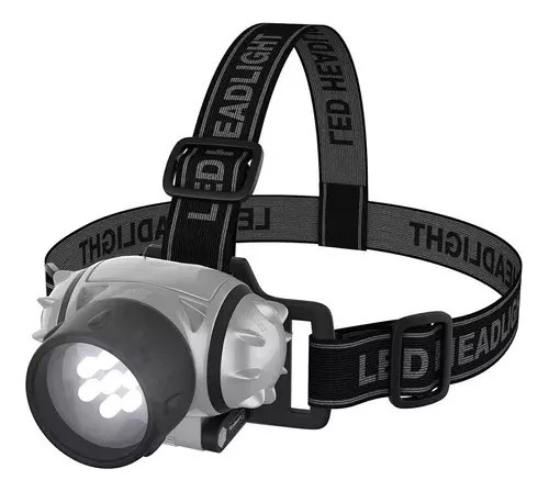 Linterna Minero 7 Led En Blister Gris Cabeza Ajustable