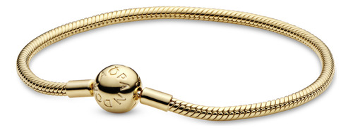 Brazalete Pandora Cadena De Serpiente Cubierto En Oro De 14k Color Dorado Talla 19 Cm