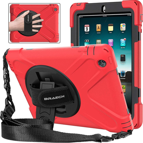 Funda Para iPad 4 3 2 De 9.7  Braecnstock + Correa Rojo