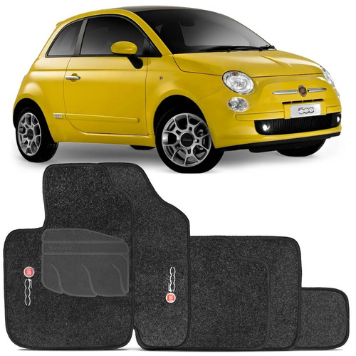 Jogo De Tapete Carpete Fiat 500 2010 A 2014 Preto