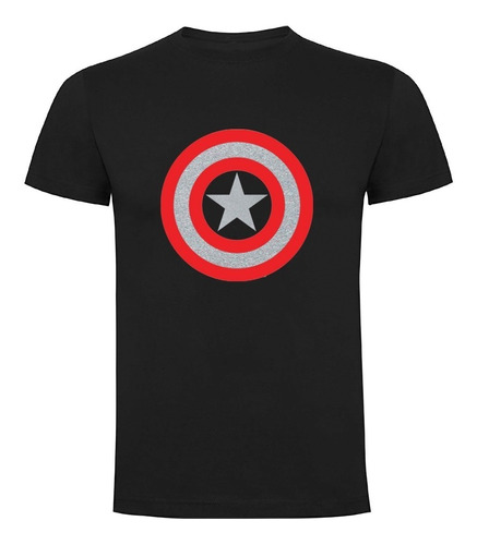 Polera Capitán América - Avengers Unisex Color Negro