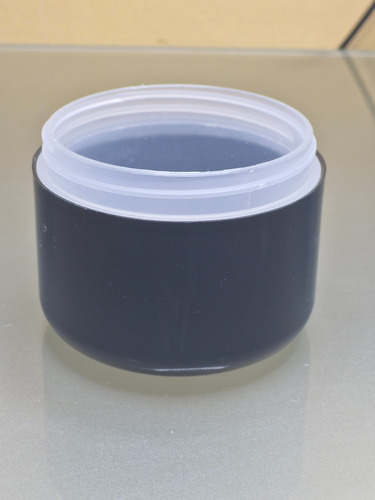 10 Pzs Tarro Negro De Plastico 250 Ml (con Tapa Y Liner)