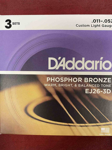 D'addario Ej26-3d Cuerda Guitarra Acustica 3